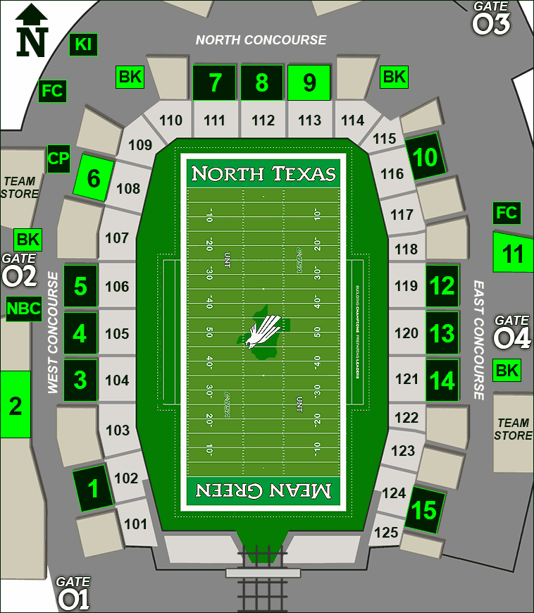 Apogee Stadium concessions map - beer
