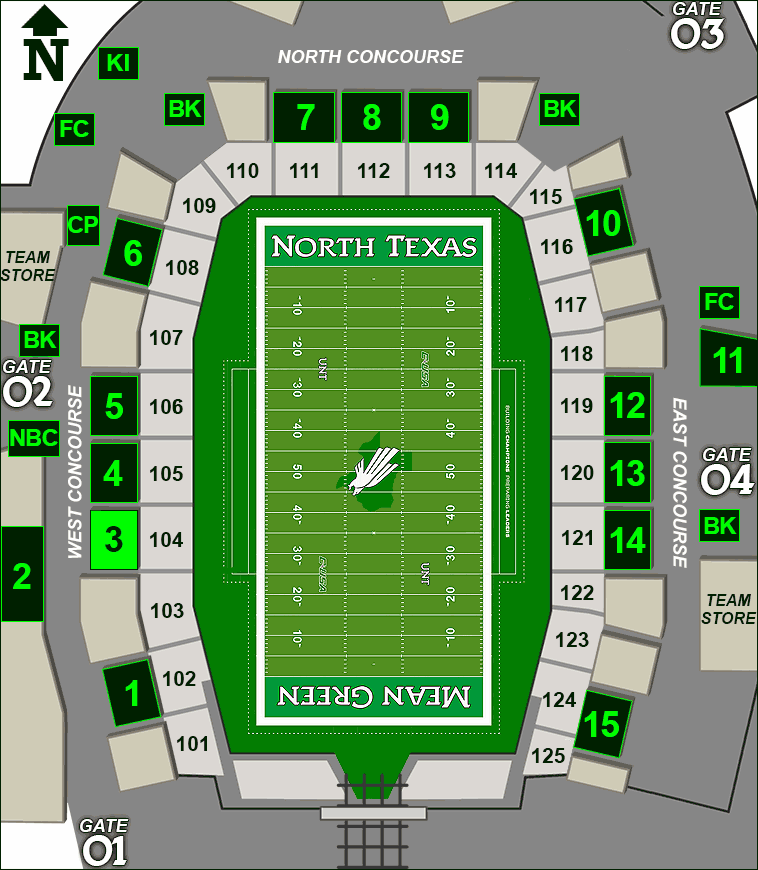 Apogee Stadium concessions map - Metzler's BBQ
