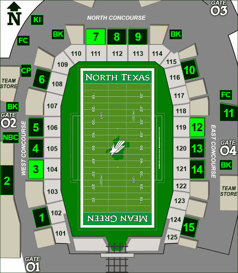 Apogee Stadium concessions map - Poppy's Kettle Corn